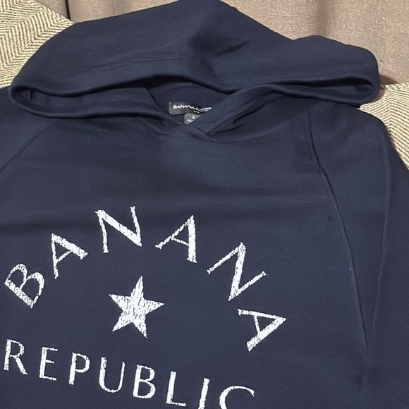 NWT Banana Republic Men’s Navy Hooded Sweatshirt with Pockets Size Small - Picture 4 of 9